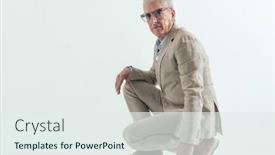  Presentation with old man - Slide set with side-view-of-old-man background and a sky blue colored foreground