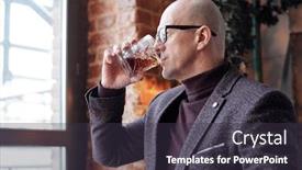  Presentation with whisky - Audience pleasing slides consisting of side-view-of-pensive-bald backdrop and a tawny brown colored foreground