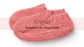  Presentation with slipper - Presentation theme having side-view-of-pink-woolen background and a coral colored foreground
