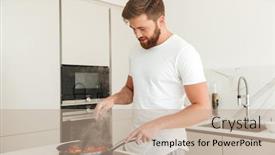 Presentation with cooking - Theme featuring side-view-of-pleased-bearded background and a coral colored foreground