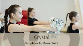  Presentation with cheerleading - Beautiful presentation theme featuring side-view-of-positive-teenage backdrop and a mint green colored foreground