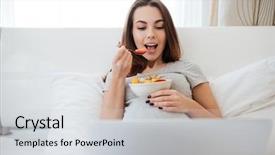  Presentation with pregnant woman in hospital - Amazing slide deck having side view of pregnant woman backdrop and a light gray colored foreground