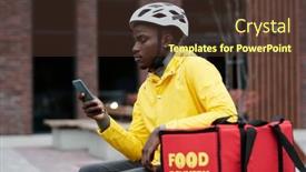  Presentation with food safety - PPT layouts having side-view-of-restful-courier background and a tawny brown colored foreground