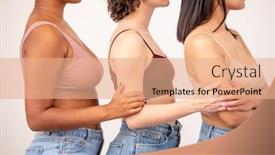  Presentation with jeans - Presentation featuring side-view-of-row background and a coral colored foreground