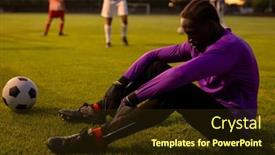  Presentation with african sunset - Presentation design featuring side-view-of-sad-african background and a tawny brown colored foreground