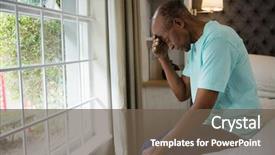  Presentation with sad - Theme with side view of sad senior background and a tawny brown colored foreground