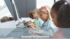  Presentation with kids wheelchair at school - Audience pleasing slide set consisting of side view of school kids backdrop and a  colored foreground