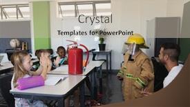  Presentation with elementary - PPT layouts having side-view-of-schoolkids-applauding background and a soft green colored foreground