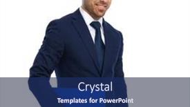  Presentation with navy blue - Amazing theme having side-view-of-smiling-businessman backdrop and a navy blue colored foreground