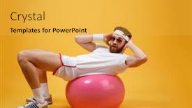  Presentation with fitness - Presentation theme consisting of side-view-of-sportsman background and a yellow colored foreground