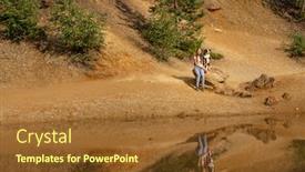  Presentation with leash - Theme consisting of side-view-of-teen-girl background and a tawny brown colored foreground