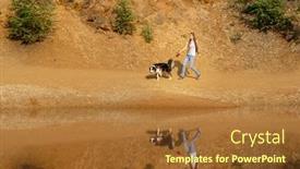  Presentation with leash - Beautiful PPT theme featuring side-view-of-teen-girl backdrop and a red colored foreground