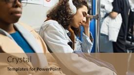  Presentation with teenage - Presentation theme with side-view-of-teenage-guy background and a coral colored foreground