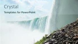  Presentation with falls - PPT layouts with side view of the canadian border of niagara falls background and a sky blue colored foreground
