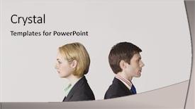  Presentation with people - PPT layouts with side view of two business background and a light gray colored foreground