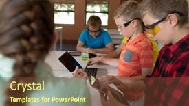  Presentation with school safety - Slide set featuring side-view-of-two-caucasian background and a tawny brown colored foreground