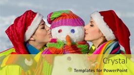  Presentation with snowman - Cool new theme with aerial view of ljubljana in slovenia in a summer day backdrop and a coral colored foreground