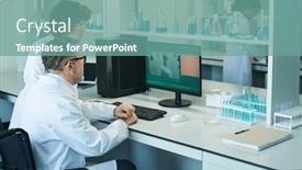  Presentation with lab coats - Presentation design consisting of side-view-of-two-professional background and a seafoam green colored foreground