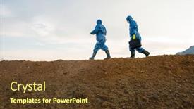  Presentation with investigation - Colorful PPT layouts enhanced with side-view-of-two-researchers backdrop and a tawny brown colored foreground