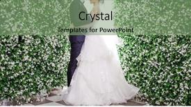  Presentation with pink wedding - Presentation featuring side view of wedding background and a seafoam green colored foreground