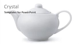  Presentation with teapot - Presentation featuring side-view-of-white-ceramic background and a white colored foreground