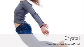  Presentation with falling person - Audience pleasing PPT layouts consisting of side-view-of-woman backdrop and a white colored foreground