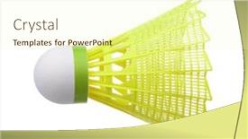  Presentation with plastic manufacturers - Amazing presentation theme having side view of yellow plastic shuttlecock isolated on white backdrop and a cream colored foreground