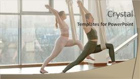  Presentation with females - Audience pleasing slides consisting of side-view-of-young-active backdrop and a soft green colored foreground