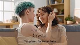  Presentation with leafes side - Slides enhanced with side-view-of-young-affectionate and a coral colored foreground