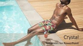  Presentation with elementary school female career day african american - Theme with side view of young african background and a coral colored foreground