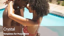  Presentation with african american - Beautiful presentation theme featuring side view of young african backdrop and a  colored foreground