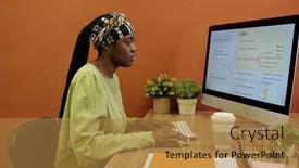  Presentation with black woman - Theme with side-view-of-young-black background and a  colored foreground
