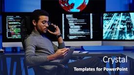  Presentation with busy - Presentation design consisting of side-view-of-young-busy background and a ocean colored foreground