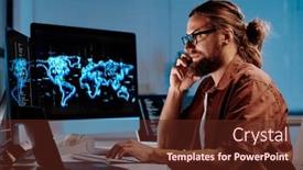  Presentation with busy - PPT layouts enhanced with side-view-of-young-busy background and a tawny brown colored foreground