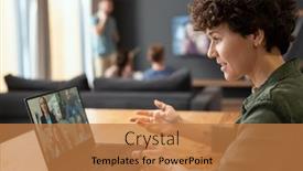  Presentation with chat - Beautiful theme featuring side-view-of-young-contemporary backdrop and a coral colored foreground