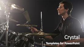  Presentation with drum - Colorful PPT layouts enhanced with side view of young drummer backdrop and a wine colored foreground