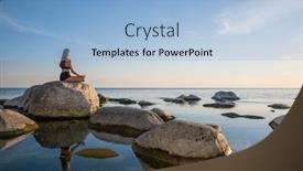  Presentation with lotus - Cool new slide set with side-view-of-young-female backdrop and a light blue colored foreground