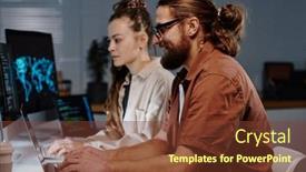  Presentation with data - PPT theme consisting of side-view-of-young-male background and a tawny brown colored foreground