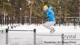  Presentation with winter blue - PPT layouts featuring side-view-of-young-man and a  colored foreground