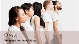  Presentation with ethnic - Presentation theme featuring side-view-of-young-multi background and a coral colored foreground