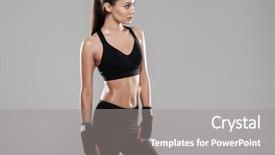  Presentation with bandages - Audience pleasing PPT theme consisting of physical activity bandaging - side view of young sporting backdrop and a gray colored foreground