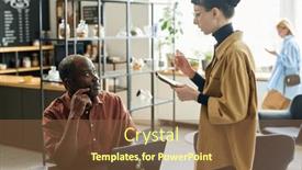  Presentation with waitress - PPT theme featuring side-view-of-young-waitress background and a tawny brown colored foreground