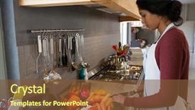  Presentation with lathe cutting tools - Audience pleasing slide set consisting of side view of young woman backdrop and a tawny brown colored foreground