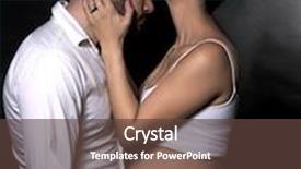  Presentation with black family - Presentation design having side view photo of beautiful gentle pregnant woman kissing her loving husband over black background young family and love concept background and a tawny brown colored foreground