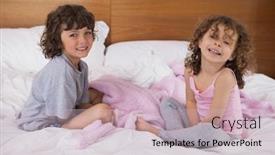  Presentation with siblings - Audience pleasing PPT theme consisting of side-view-portrait-of-happy backdrop and a soft green colored foreground