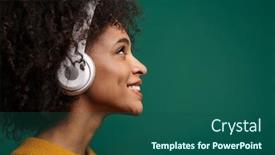  Presentation with healthy workplace full length side view - Beautiful presentation theme featuring side-view-portrait backdrop and a ocean colored foreground