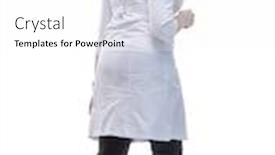  Presentation with medic - Colorful PPT theme enhanced with side-view-senior-female-medic backdrop and a white colored foreground