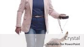  Presentation with walking together - PPT theme consisting of side-view-senior-lady background and a light gray colored foreground