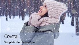  Presentation with winter forest - PPT layouts enhanced with side view shot of appealing background and a light blue colored foreground