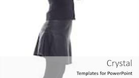  Presentation with text message - PPT layouts featuring side-view-smiling-businesswoman-reading background and a white colored foreground